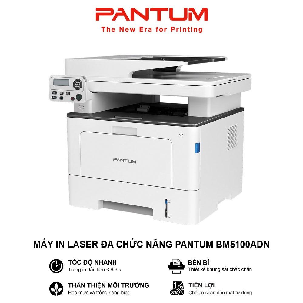 Máy in Laser đa chức năng PANTUM BM5100ADN, in qua mạng LAN, đen trắng, tốc độ cao, scan, photocopy, tự động đảo mặt, A4 (Hàng chính hãng)