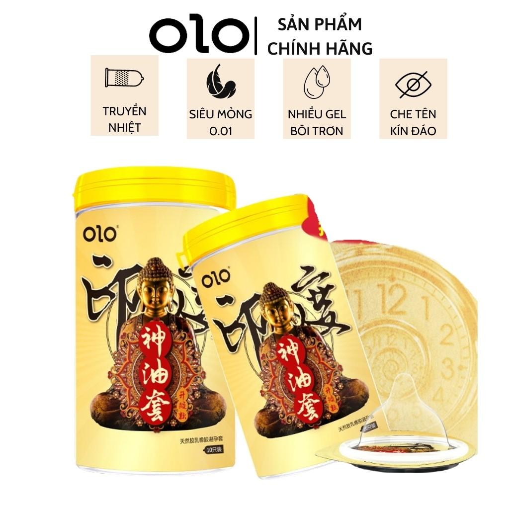 Bao cao su OLO ống phật performa Gân gai, Siêu mỏng, Kéo dài thời gian - Hộp 10 bao