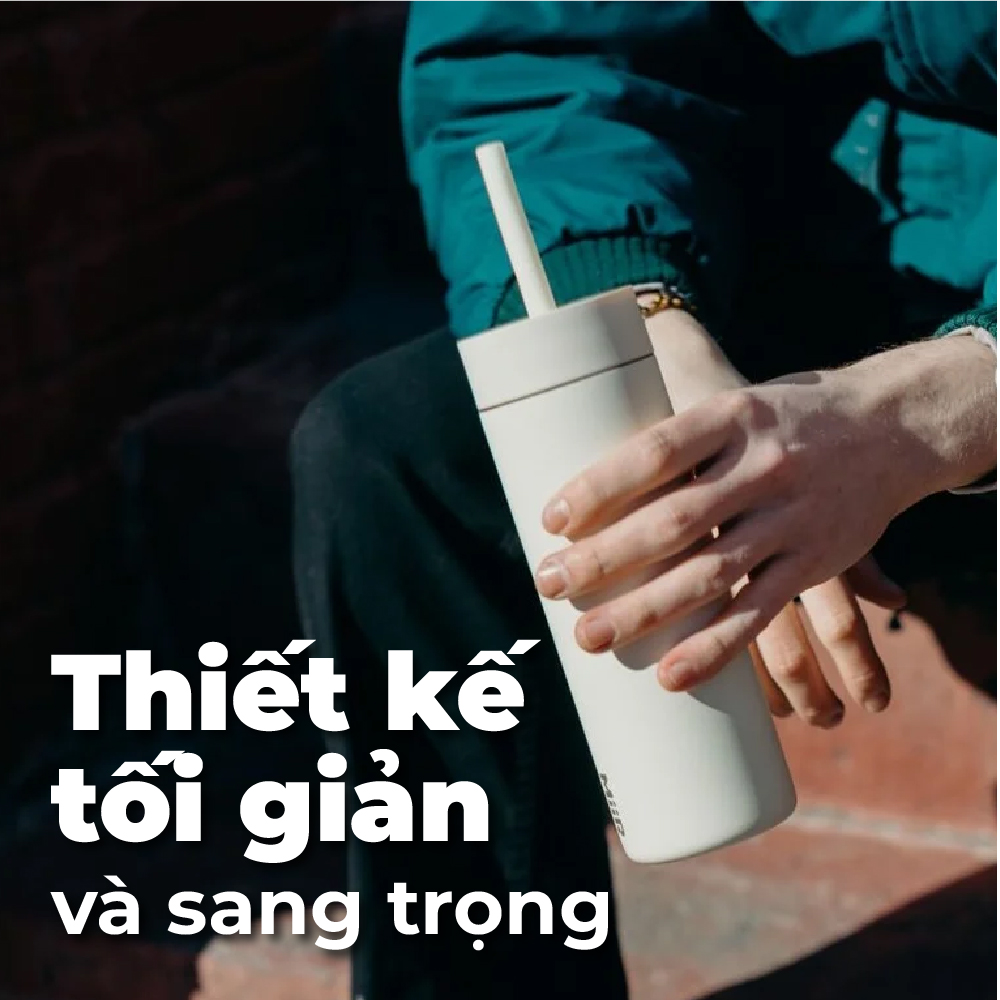 MiiR - Bình giữ nhiệt Sipper Straw - Màu Xanh Sương Mai/ Hồng Gỗ - 473ml