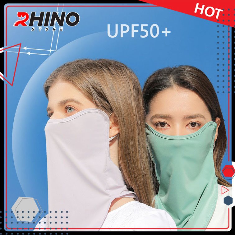 Khẩu trang băng lụa chống nắng cao cấp Rhino S201, khẩu trang nam nữ, chống tia UV, chống bụi, UPF50+, Hàng chính hãng