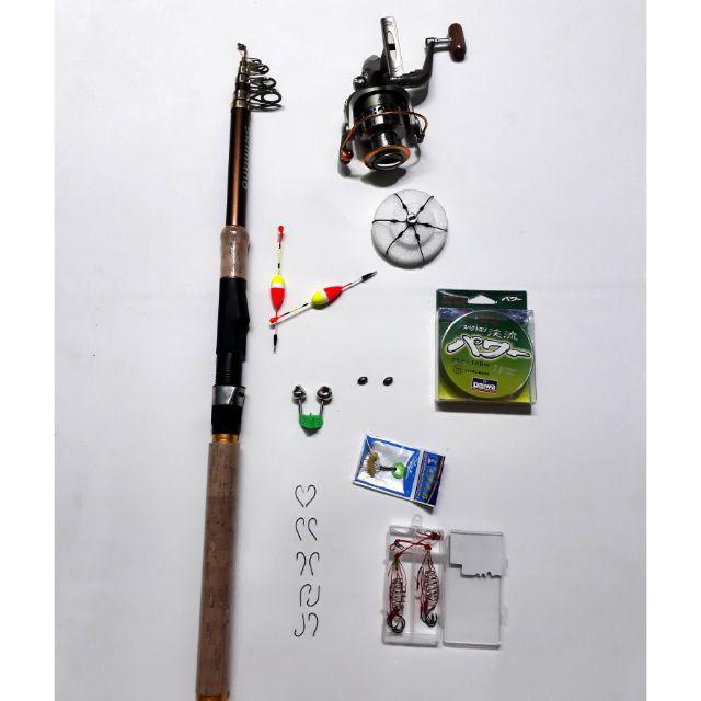 Bộ cần câu rút 3m máy yumoshi lc 7000 tặng kèm phụ kiện