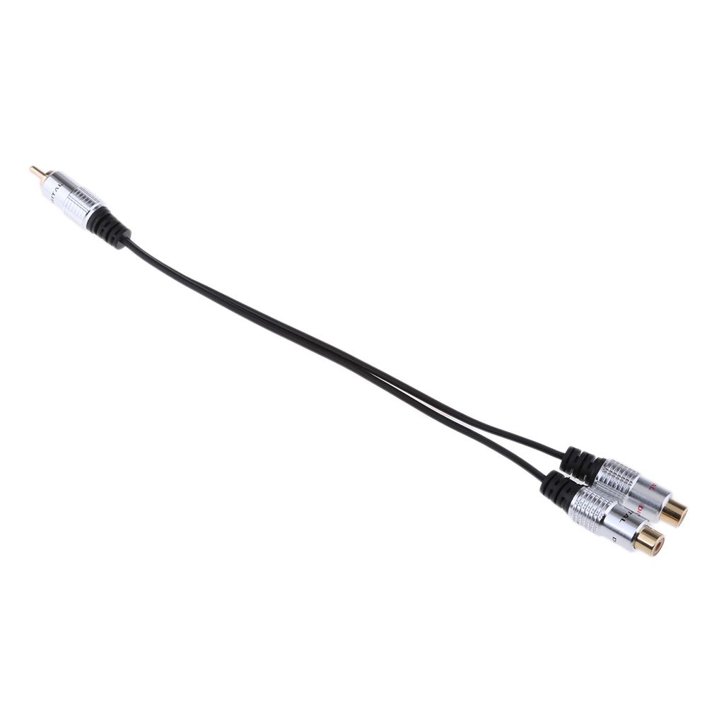 RCA Splitter Adapter Cable 1-Male to 2-Female for Digital Audio / Subwoofer