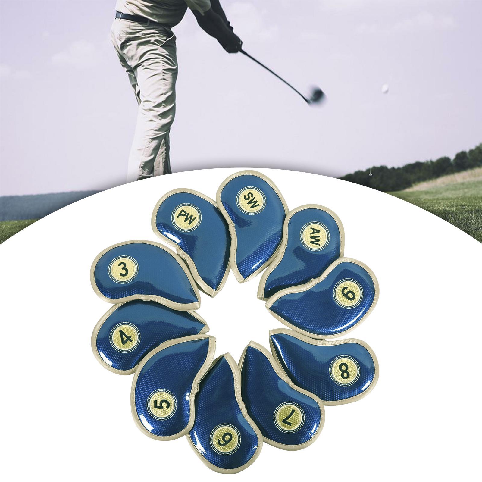 10x Golf Iron Headcover Golf Club Head Covers Protect Case Embroidery Number