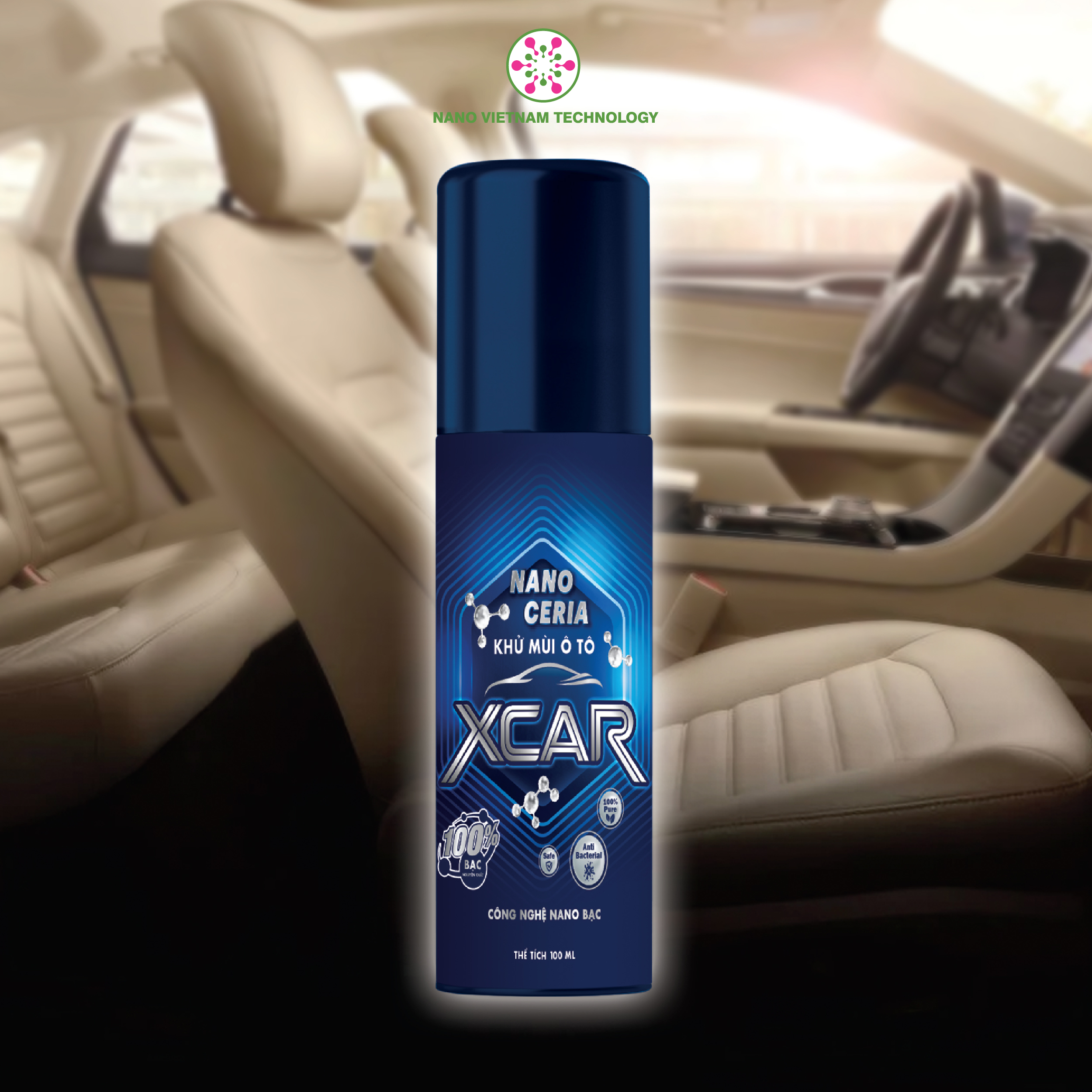 Dung dịch Nano Ceria xịt khử mùi ô tô Xcar 100ml