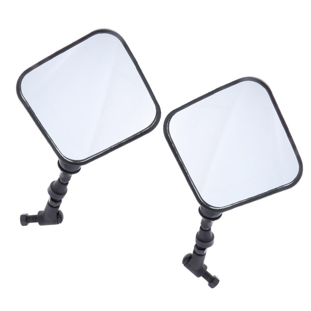 2 Pieces Colorful Rear View Side Mirrors Universal suit for Motorcycle Cruiser Chopper ATV Scooter, Black