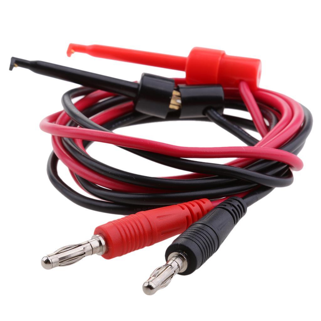 2Sets 1M 4mm Silicone Banana Plug to Test Hook Clip Probe Lead Wire Cable Test Leads Kits