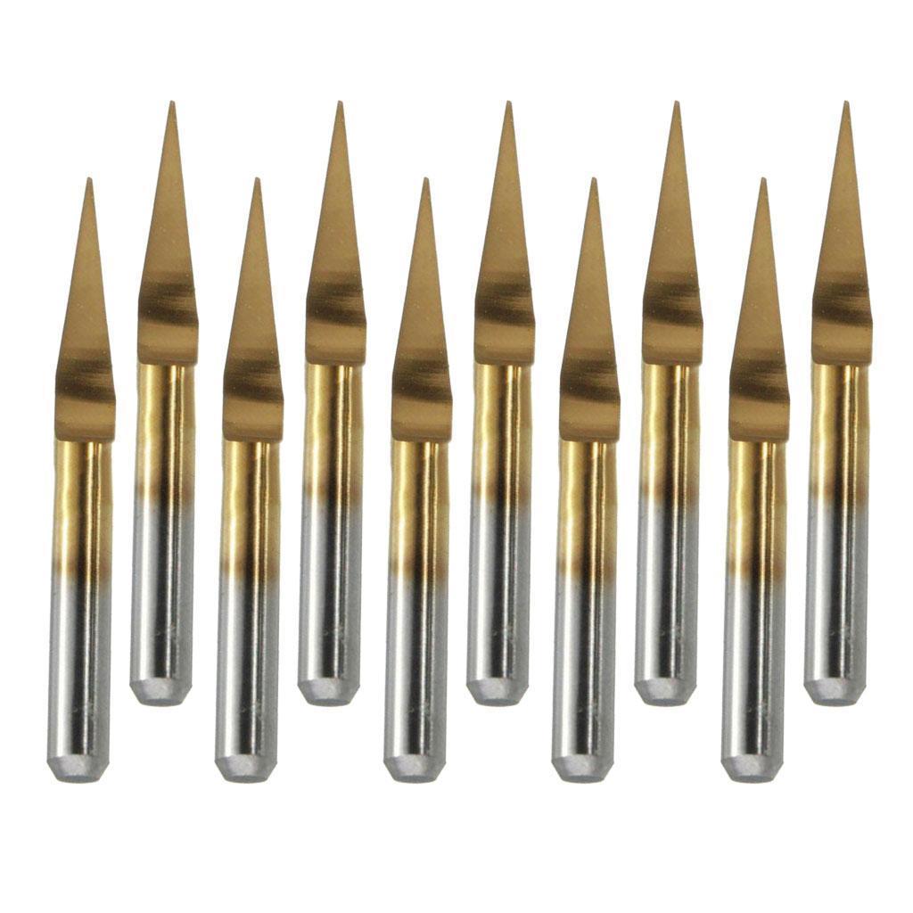 10pcs Engraver Titanium Coated Flat Bottom Cutting Tool