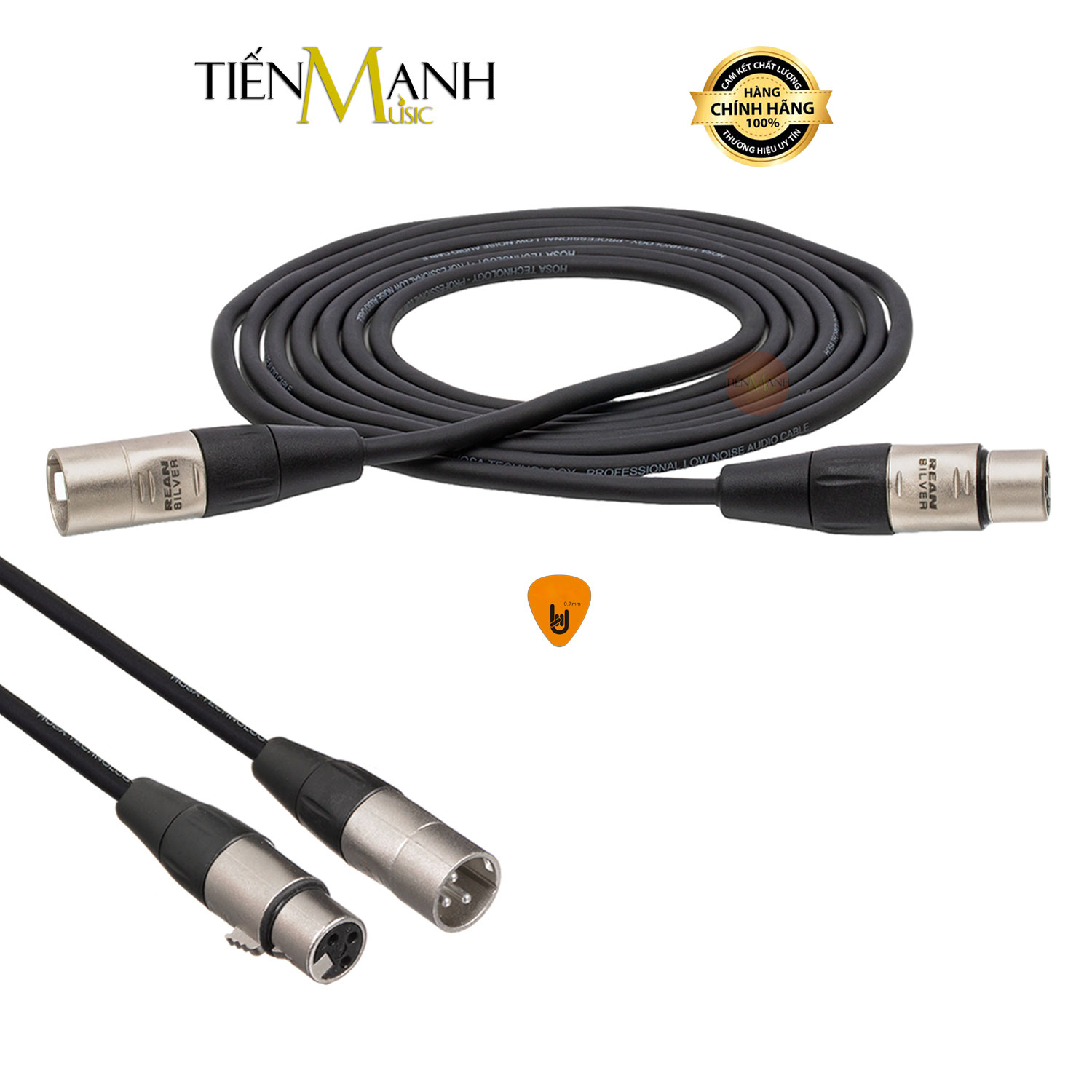 Dây Cáp Tín Hiệu Hosa XLR Pro REAN 2 Đầu Canon XLR Balanced HXX-001.5, 003, 005, 010, 015, 020, 030, 050, 100 Cable Đực sang Cái XLR3F to XLR3M Hàng Chính Hãng - Kèm Móng Gẩy DreamMaker