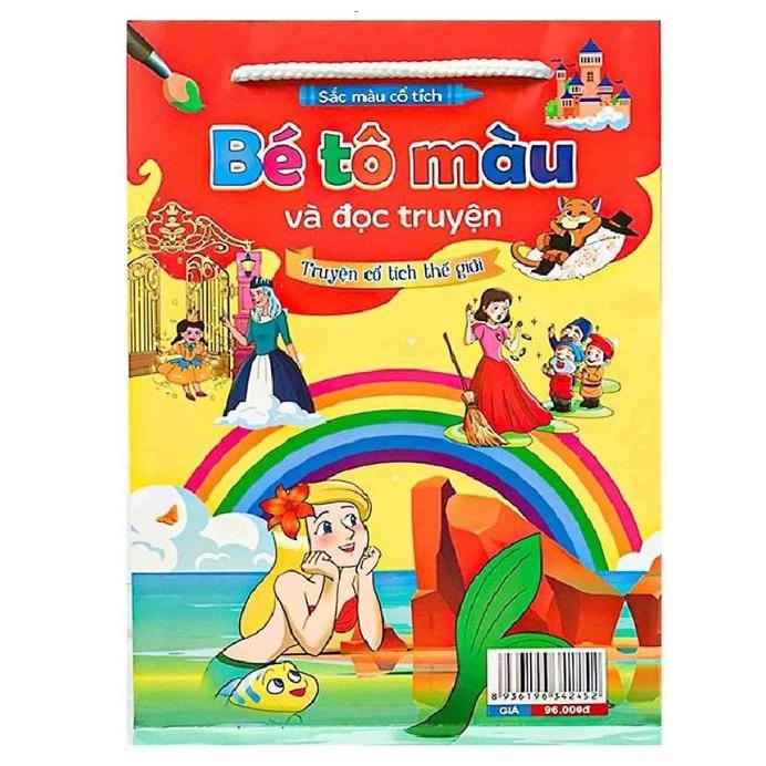 Bé tô màu và đọc truyện cổ tích song ngữ Việt Anh