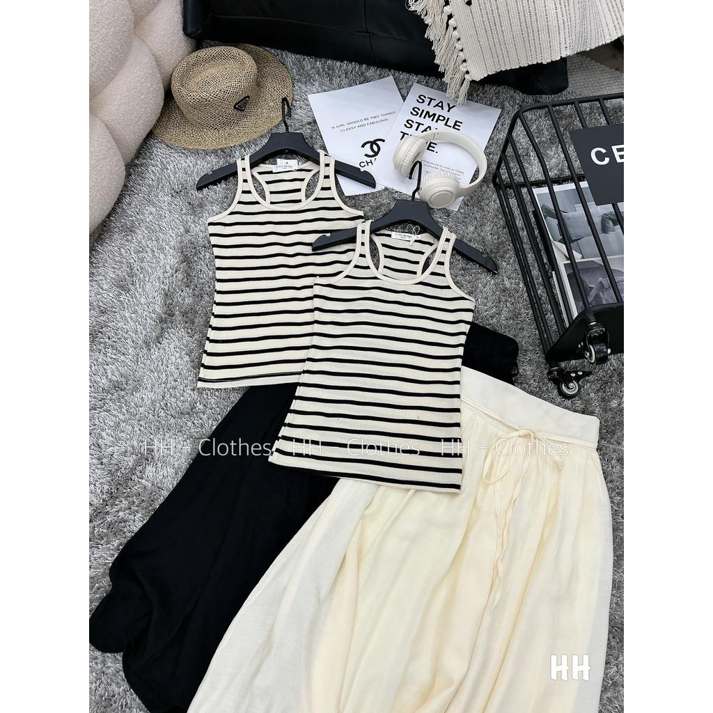 SET ĐI CHƠI, SET 2 MÓN ÁO THUN BA LỖ KẺ SỌC PHỐI CHÂN VÁY DÀI XÒE CỰC XINH