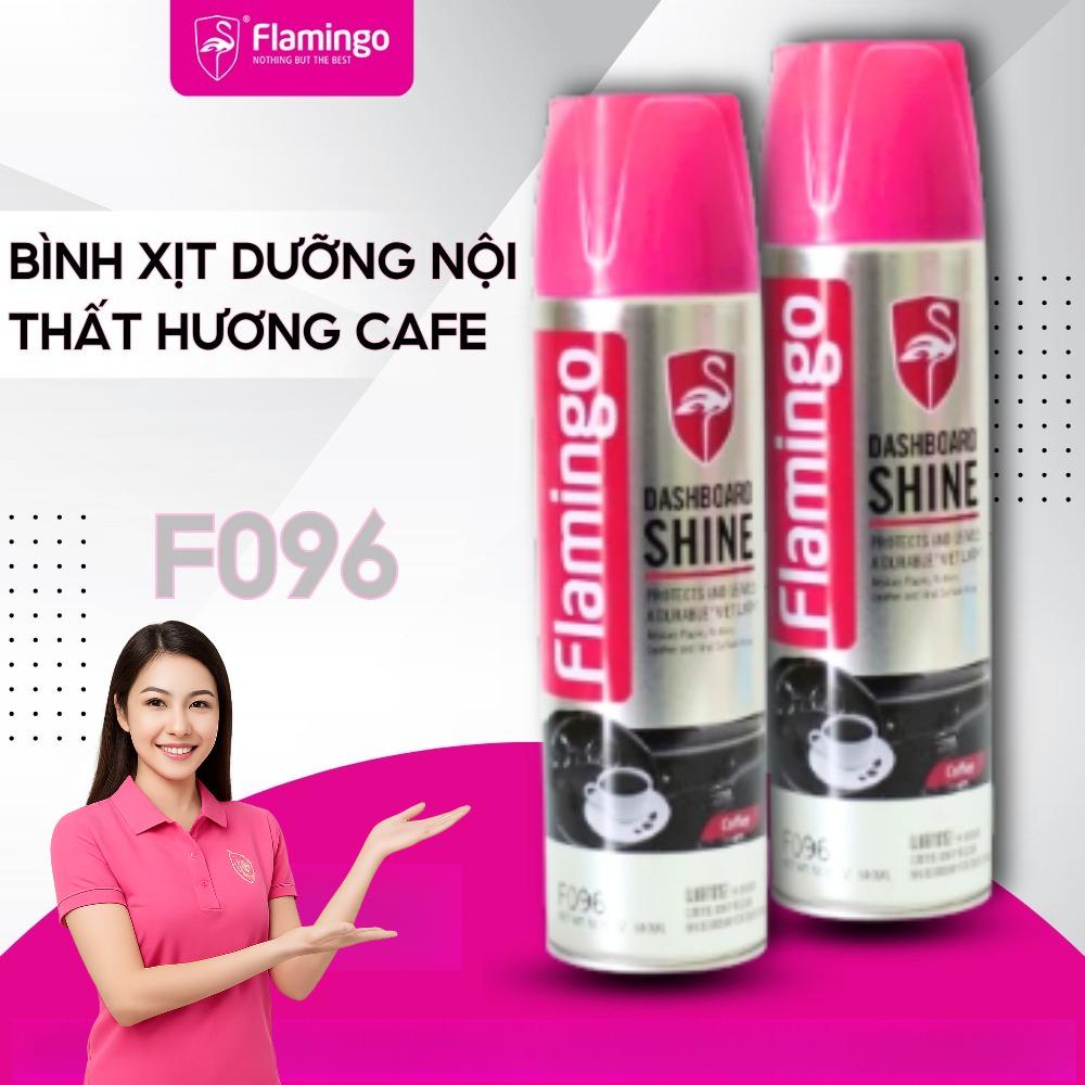 Bình Xịt Dưỡng Nội Thất Hương Cà Phê Flamingo F096 – Dưỡng Bóng Bảo Vệ Bề Mặt Da, Nhựa Ô Tô 500ml