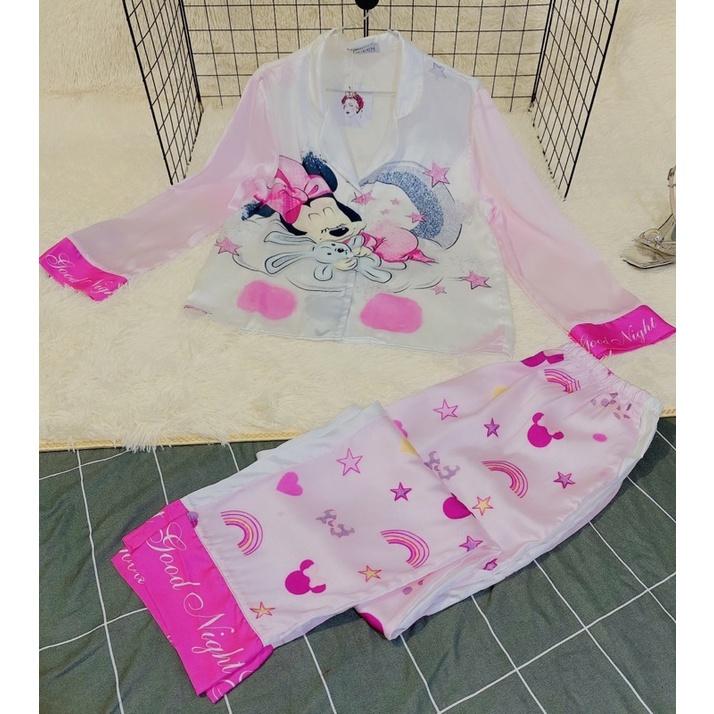 BỘ PIJAMA LỤA MULISI QUẢNG CHÂU CAO CẤP BÚP BÊ CÔNG CHÚA