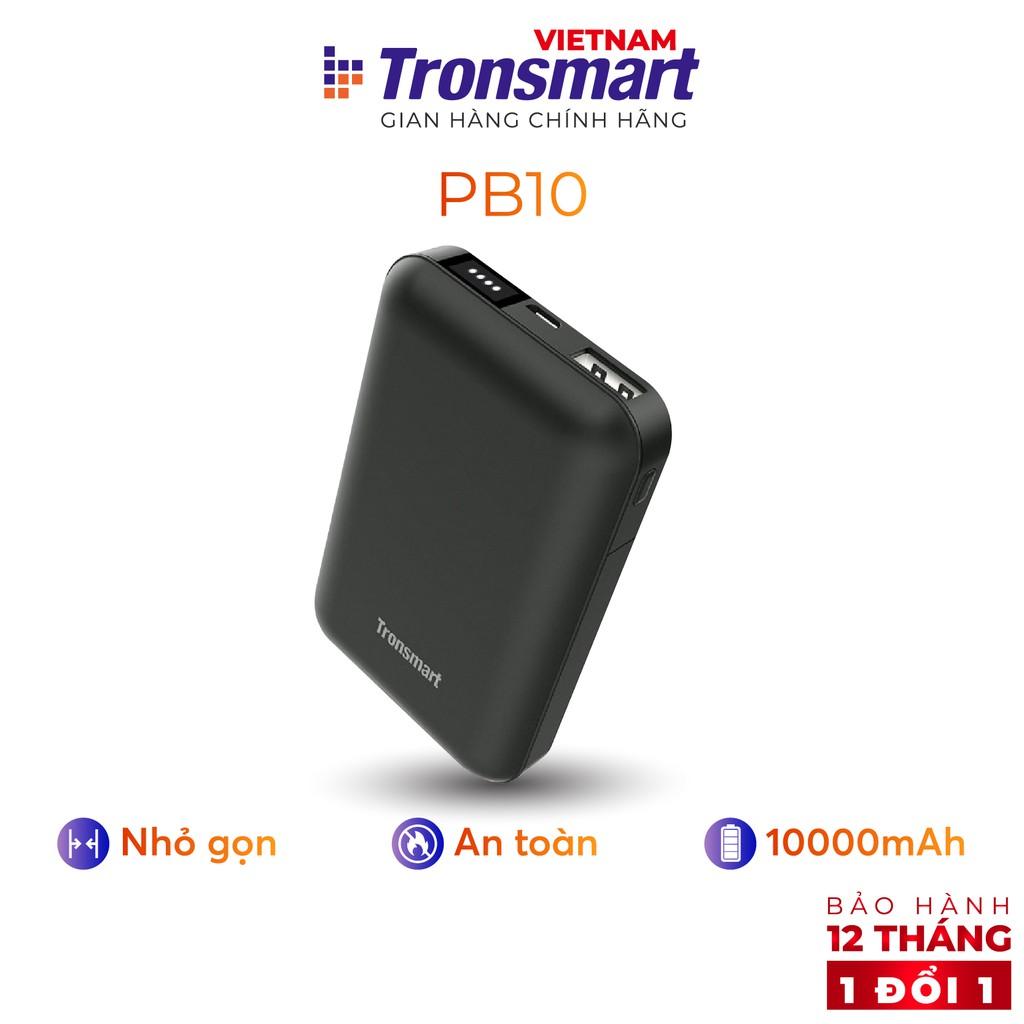 Sạc dự phòng 10000mAh Tronsmart PB10 Sạc nhanh Led hiển thị PIN - Hàng chính hãng