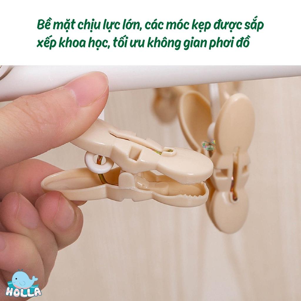 Móc chùm phơi đồ cho bé đa chức năng Holla 24 & 32 kẹp 360 độ linh hoạt