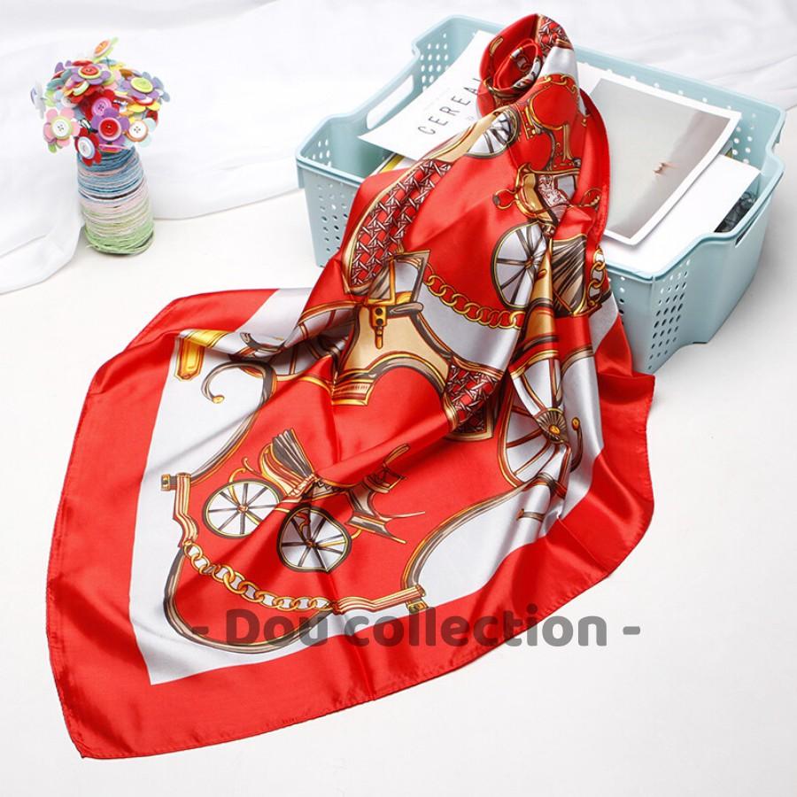 Khăn Lụa Vuông  Khăn Quấn Tóc Cao Cấp - Chất Liệu Satin - Size 60x60cm - Mã ST012
