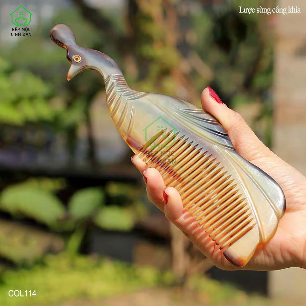 Lược Sừng Con Công Đẹp (Size: XL-21cm) Kiểu Dáng Công Khía [COL114]