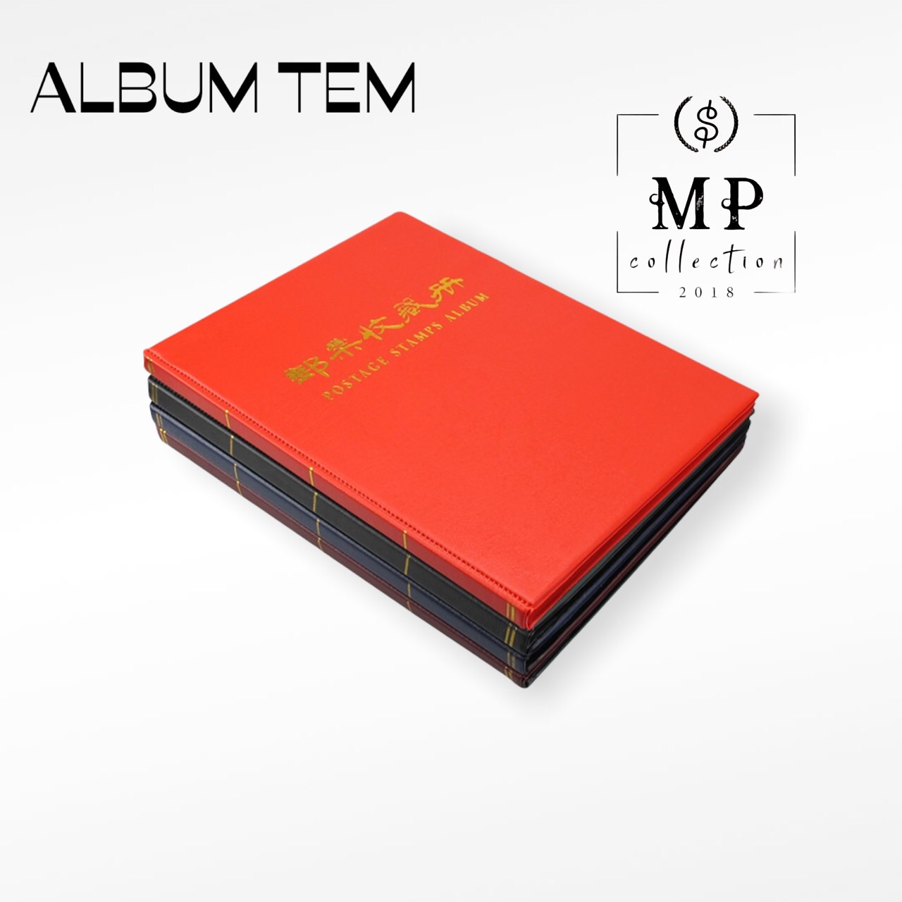 Album tem sưu tầm PCCB/Mingt, có sẵn 10 tờ (20 trang) loại 5 ngăn.