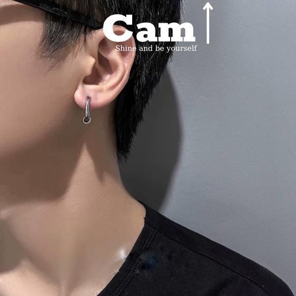Khuyên tai kẹp nam tròn nữ Bạc không cần xỏ lỗ đơn giản đẹp nhỏ xinh cao cấp - Hoa tai HPer Cam Accessories