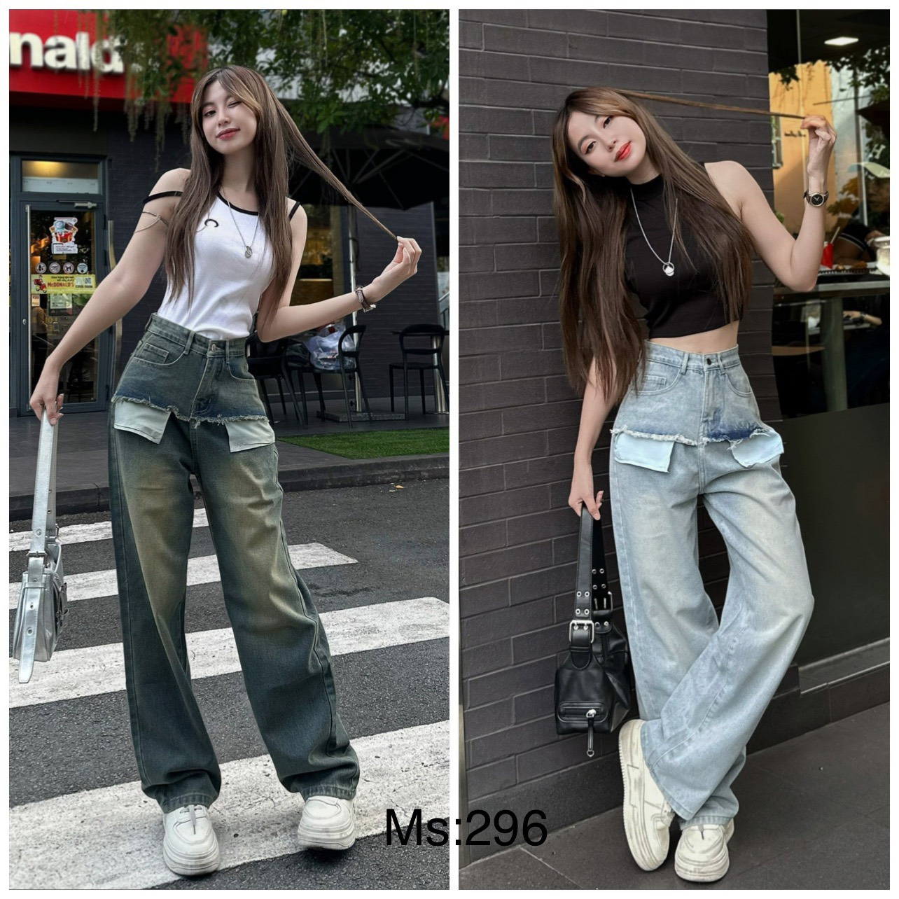 Quần baggy jean nữ ống suông kiểu hot nhất 2023