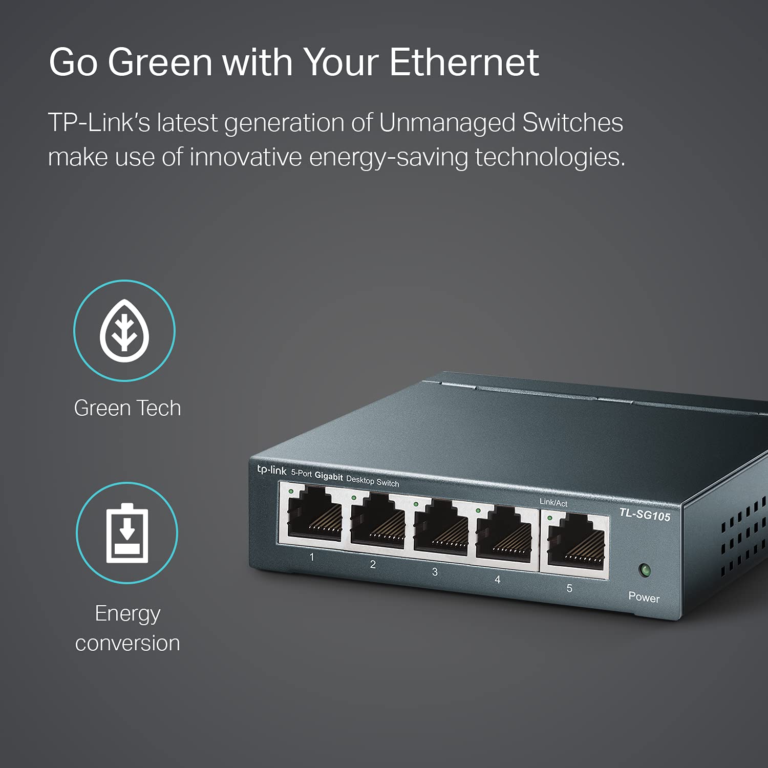 Switch TP-Link TL-SG105 Gigabit Hàng Chính Hãng - 5 cổng RJ45 10/100/1000Mbps, Vỏ Kim Loại