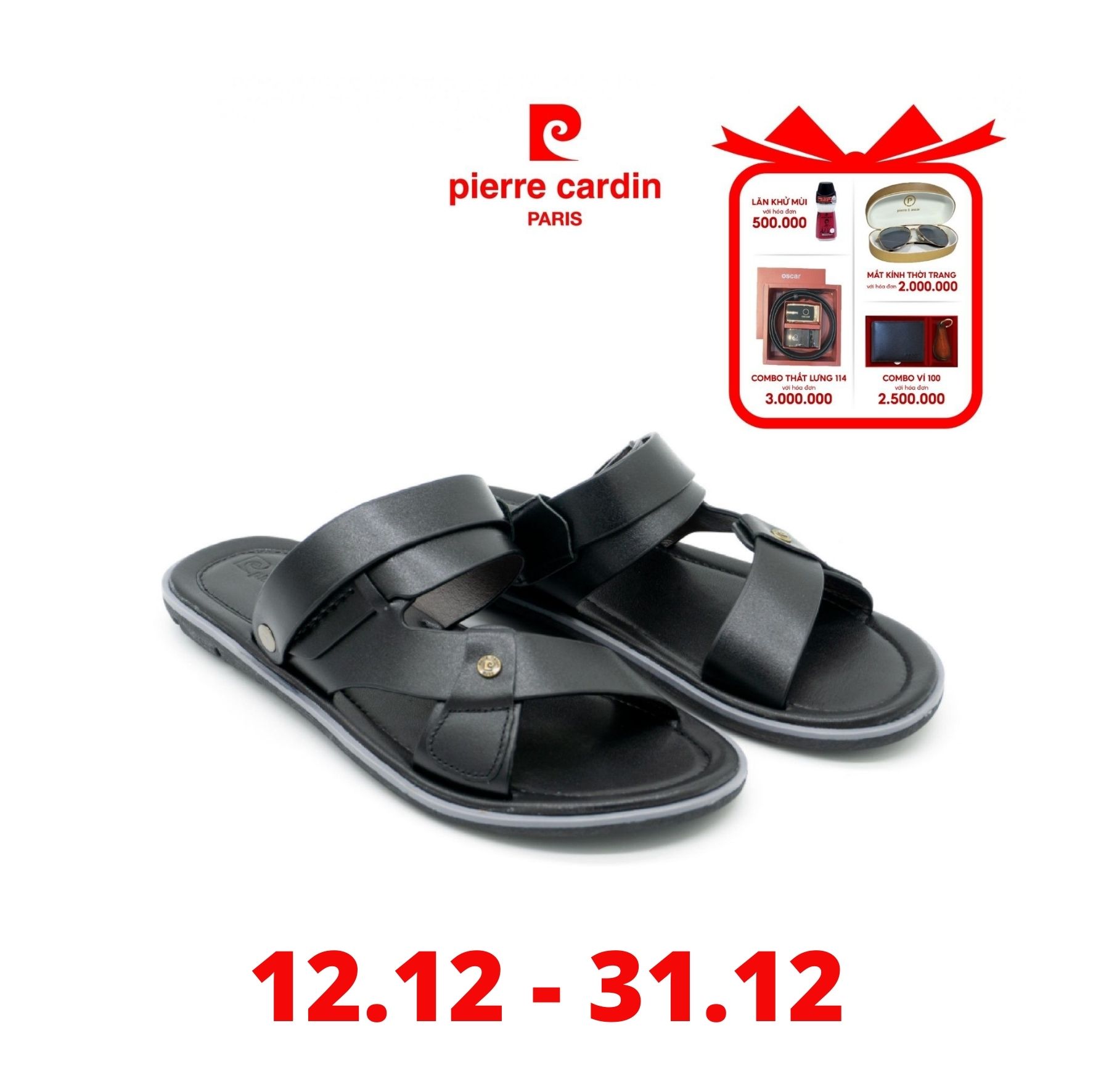 Sandal nam cao cấp Pierre Cardin - PCMFWL 127 màu đen