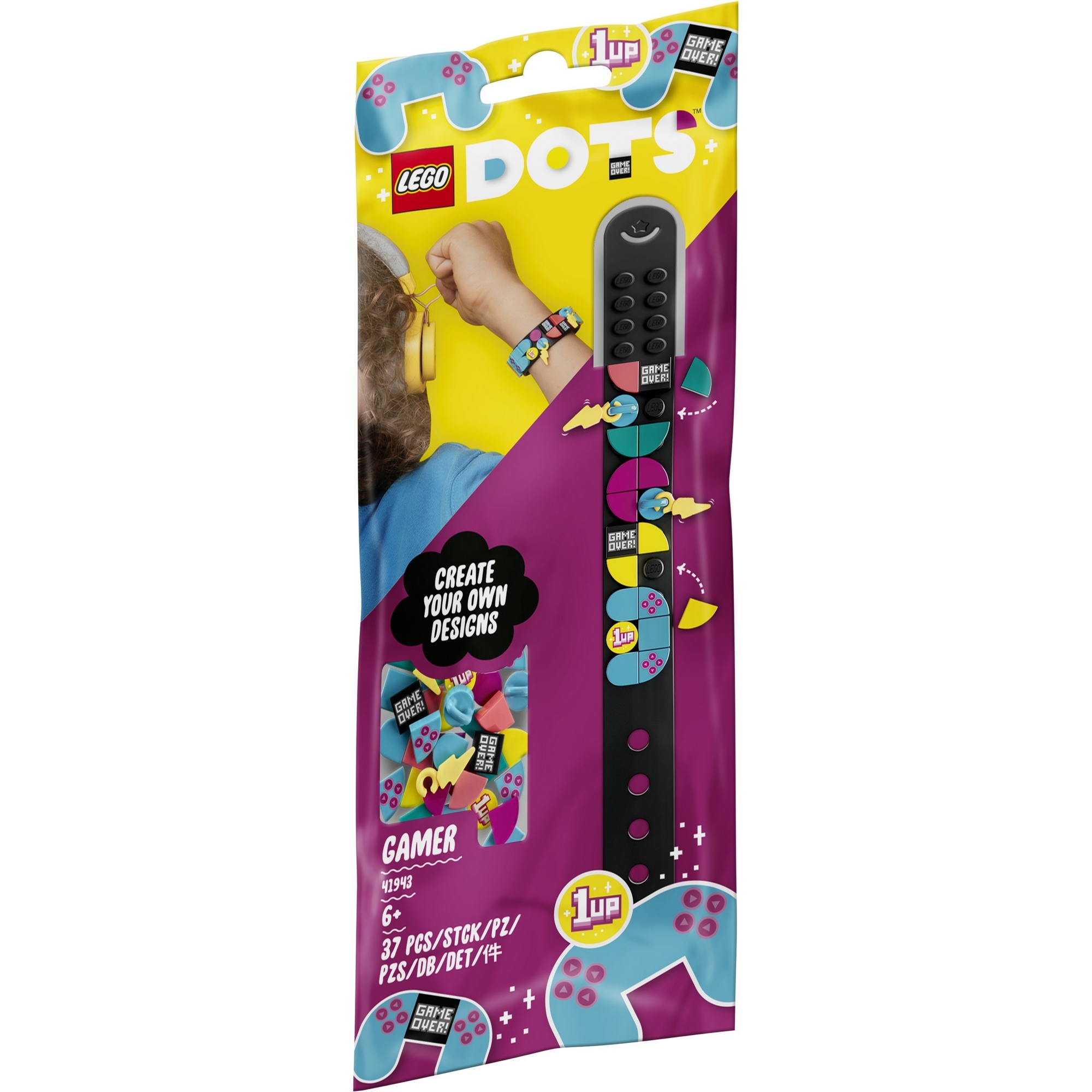 LEGO DOTS 41943 Vòng tay Gamer cá tính (37 chi tiết)