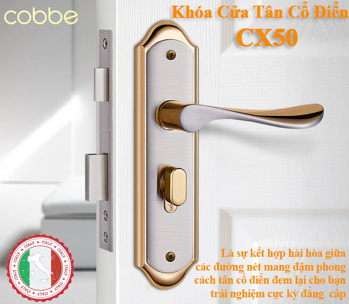 Khóa cửa Tay nắm ngang Cobe bền đẹp sang trọng cho vila, biệt thự
