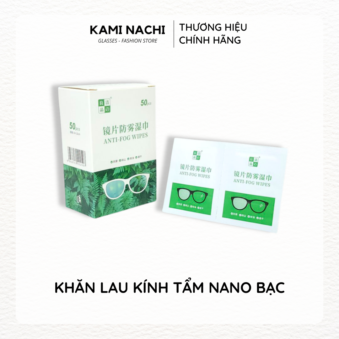 Hộp 50 miếng khăn lau nano hàng loại đặc biệt KAMI NACHI dùng 1 lần - Chống bám hơi nước, chống mờ sương cho kính