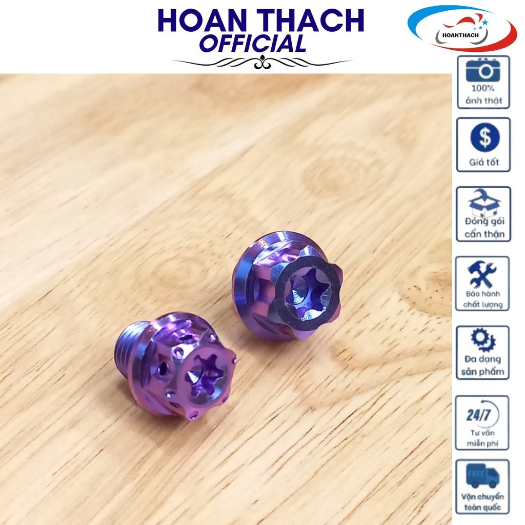 Ốc Chân Kính Gr5 Titan Ren Ngược 10L Màu Tím Dùng cho nhiều dòng xe , SP010313 (giá 1 con)