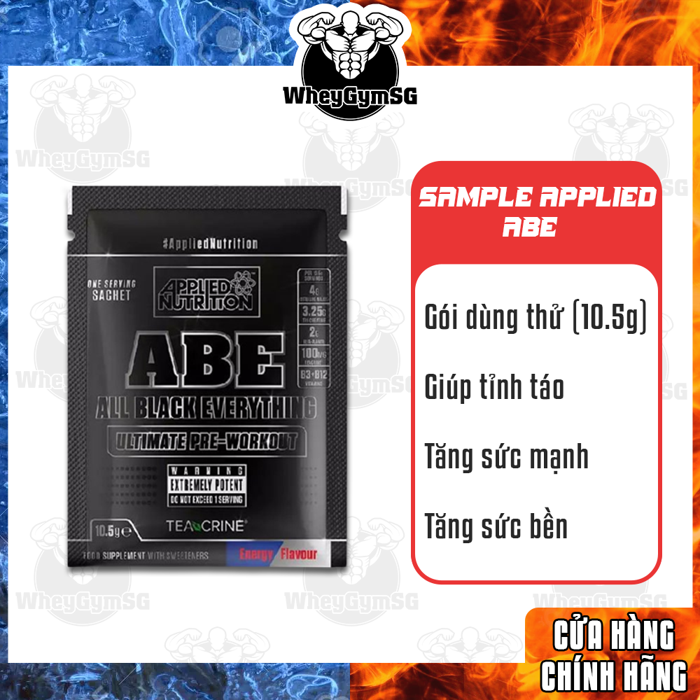 Abe Sample Abe Gói Thử Tăng sức Mạnh Sức Bền Trong Tập luyện Applied Nutrition ABE Pre workout 1 lần dùng (11 Gram) - Uk