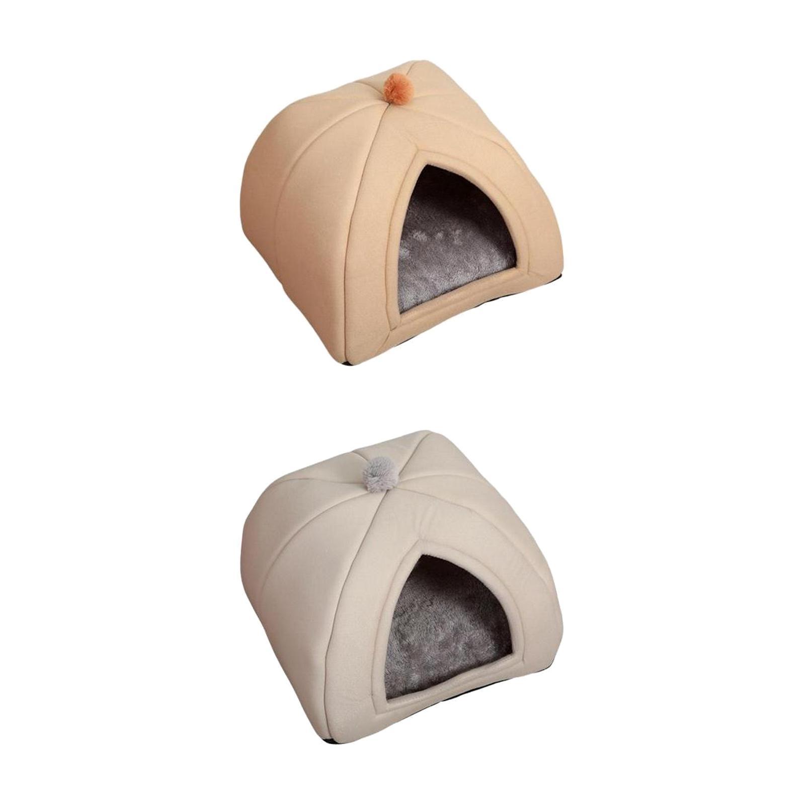 2x Cat Warm House Dog Tent Sleeping Hut Calming Cave Pet Bed