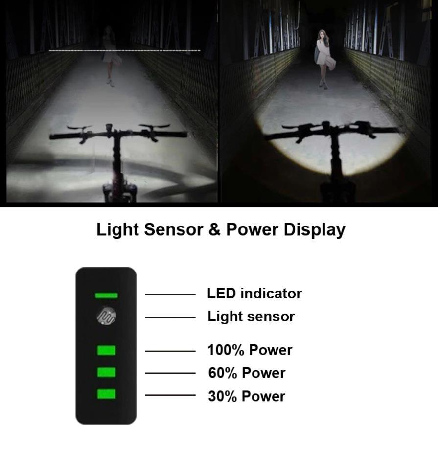 Đèn đi xe đạp MOSOWORLD thông minh