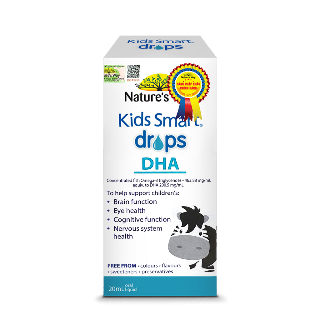 Combo 2 Lọ DHA Nature's Way Kids Smart Drops Dạng Giọt Giúp Tăng IQ, Phát Triển Não Bộ Cho Bé 20ml