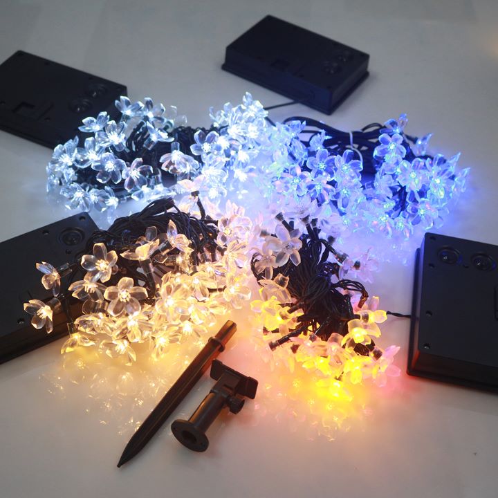 Đèn led hoa anh đào năng lượng mặt trời, trang trí nhà cửa cây cối, để ngoài trời an toàn khi sử dụng HT523