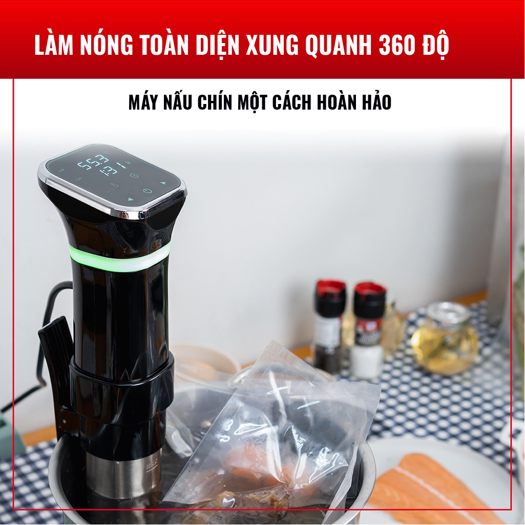 Máy Nấu Chậm Sous Vide SVM11. Kiểm Soát Thời Gian Và Nhiệt Độ Chuẩn Xác. Hàng Nhập Khẩu Chính Hãng SGE Thái Lan