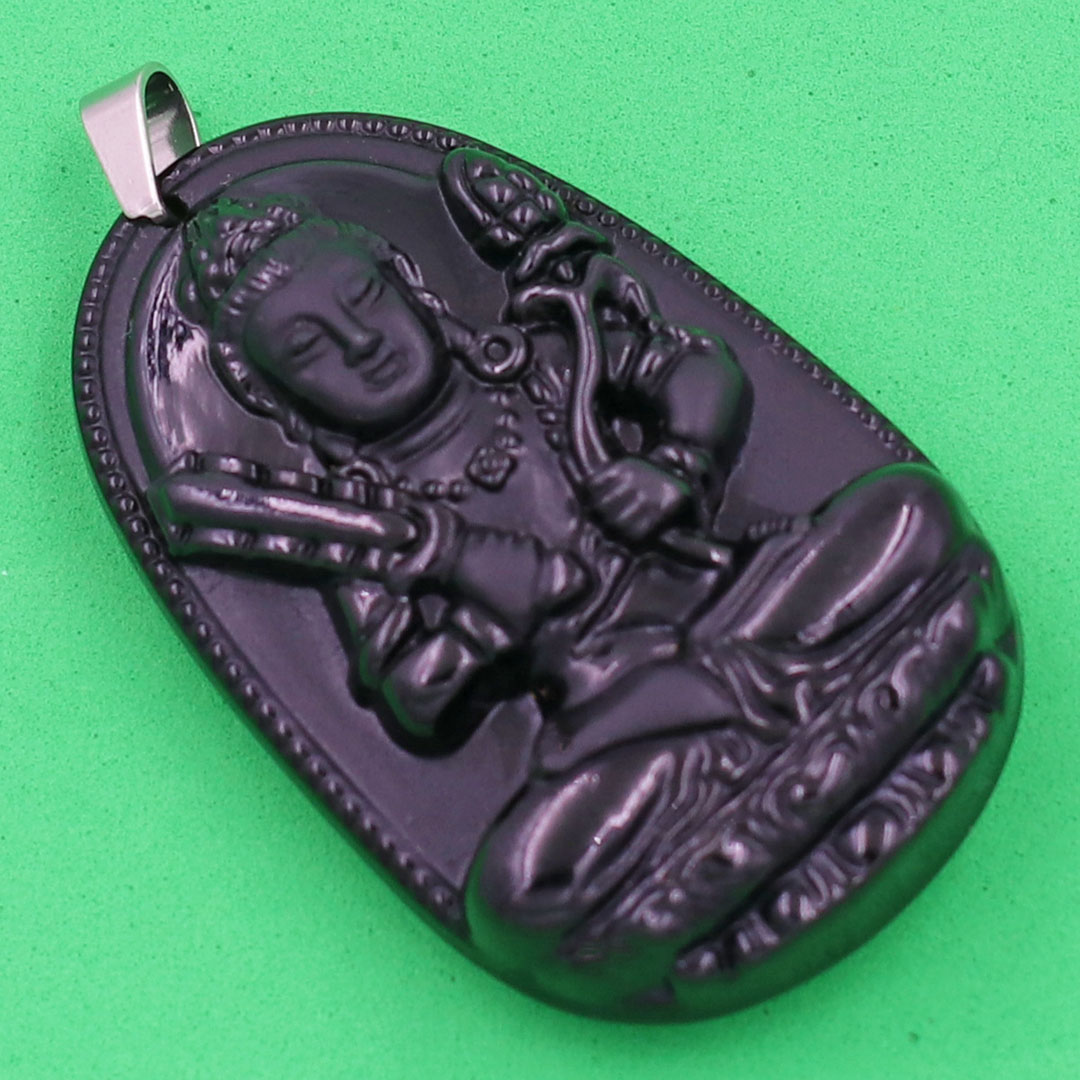 Mặt Phật Hư Không Tạng thạch anh đen 4.3cm