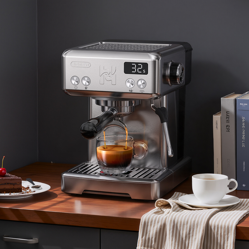 Máy pha cà phê chuyên nghiệp Espresso, Cappuccino, Latte. Thương hiệu Mỹ cao cấp HiBREW - H10. Hàng chính hãng