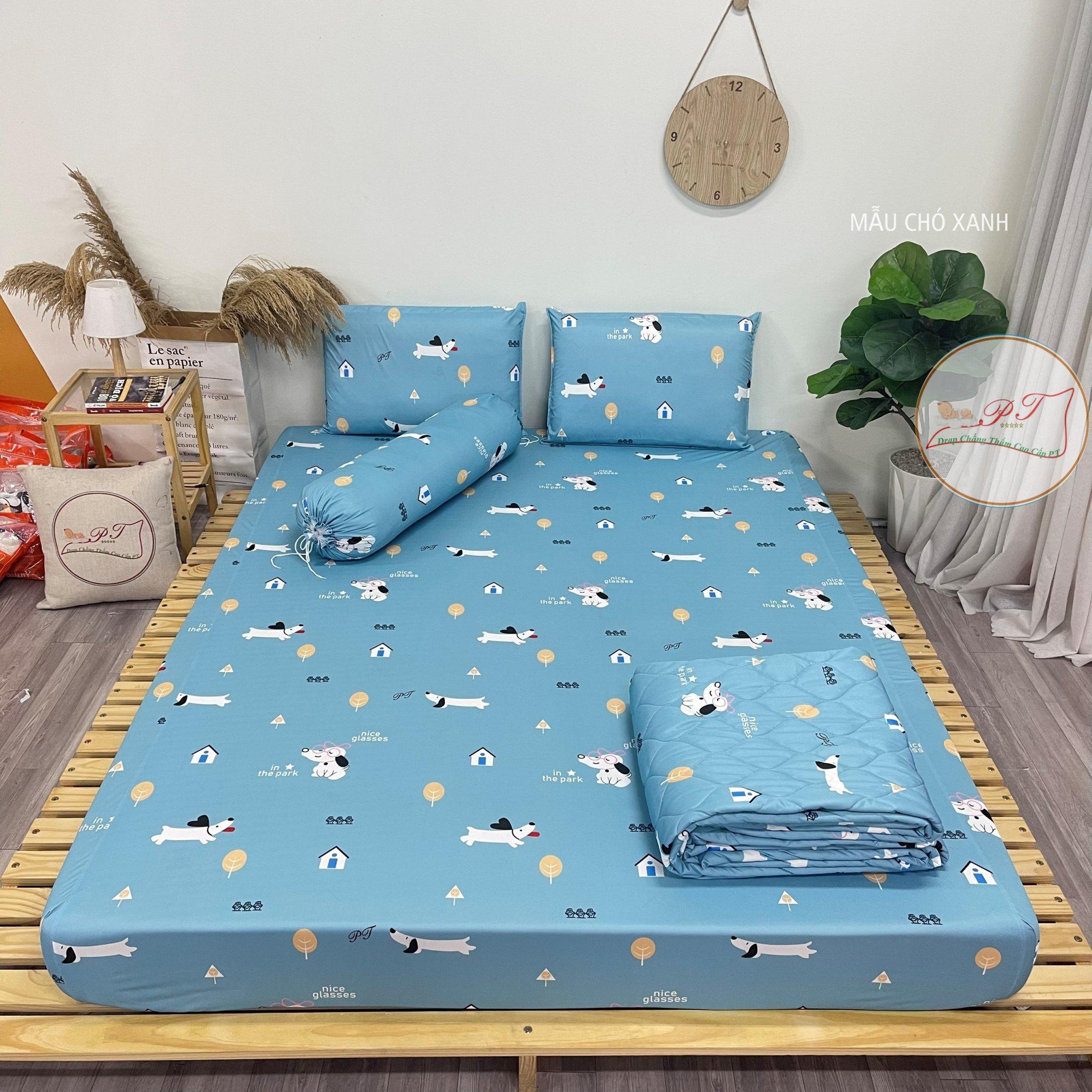 Ga Chống Thấm Cao Cấp PT Mẫu Họa Tiết Chó Xanh