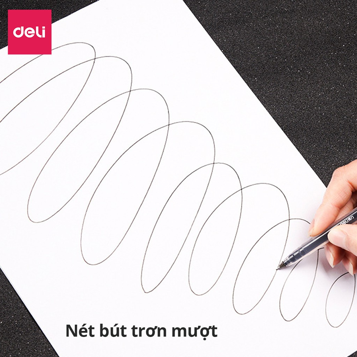 Bút gel bấm ngòi 0.5mm nhiều màu Deli - Độ dài mực lên tới 1000m - 12 màu mực - 1 chiếc - EG118