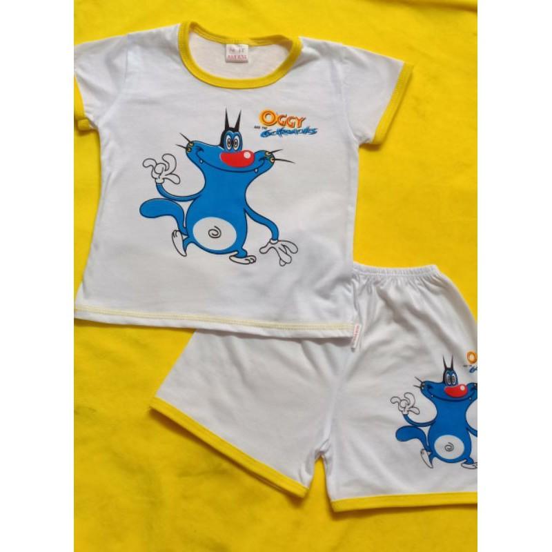 Sét 3 bộ cộc tay thun cotton cho bé size 4kg đến 45kg.Ngẫu nhiên màu