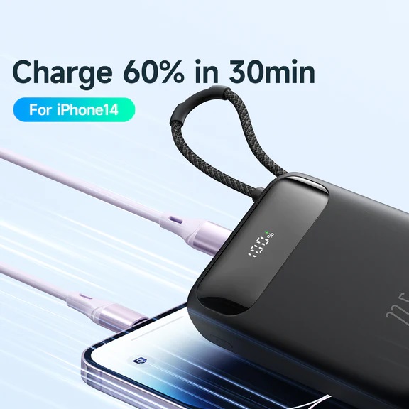 Pin Dự Phòng Mcdodo 22.5W PD+QC 20000mAh Power Bank Built-in iP Cable with Digital Display (Hàng chính hãng)