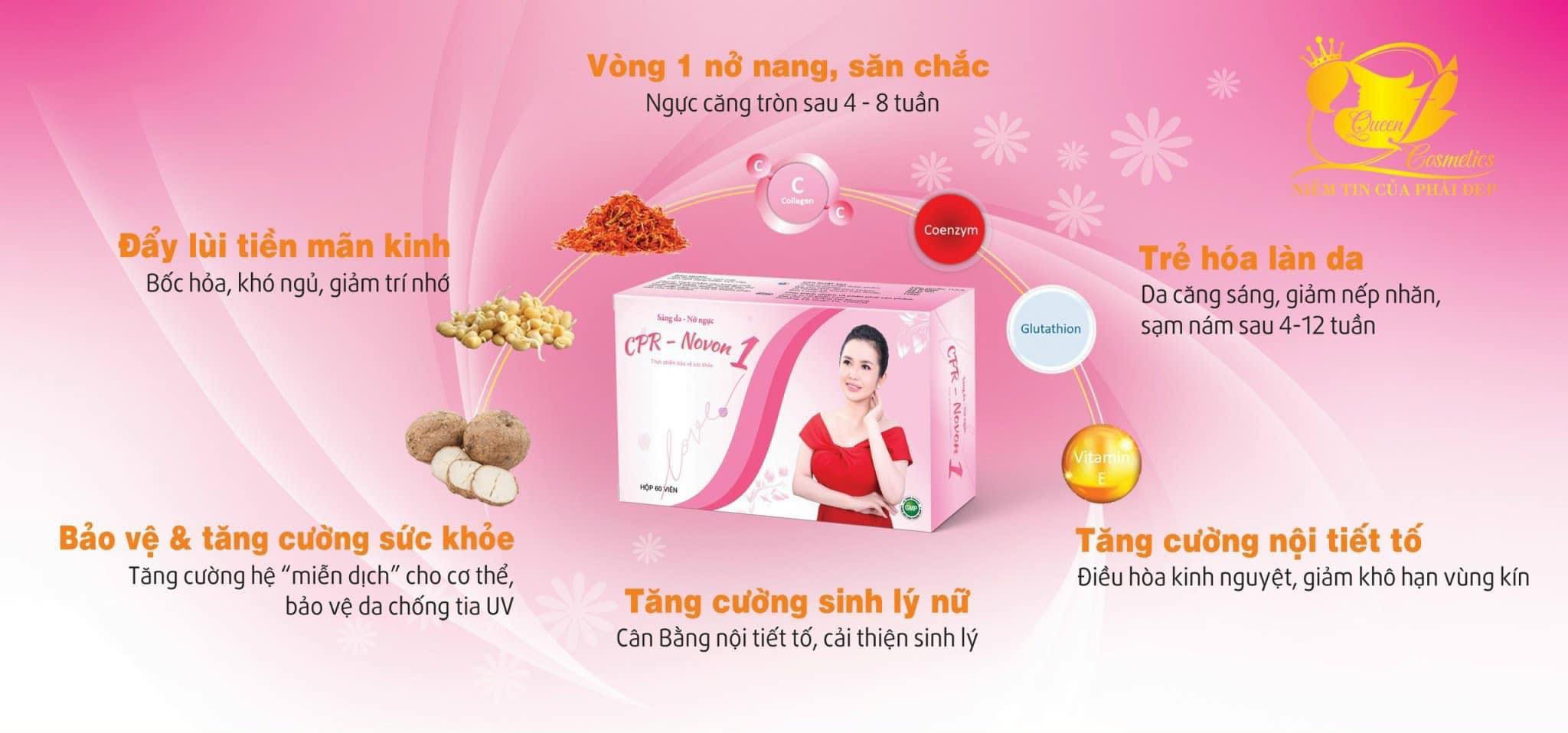 CPR - Novon 1  - Viên Uống Nở Ngực  - Trắng Da - Giảm Nám