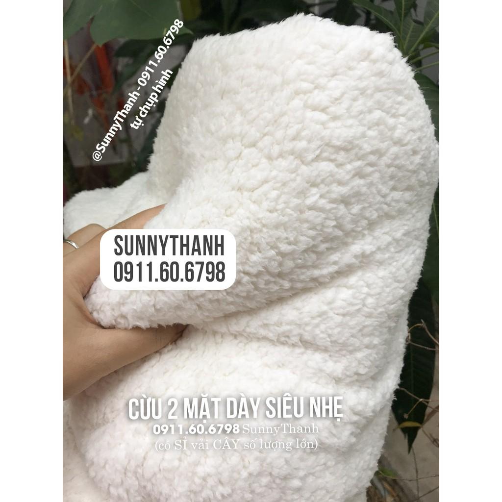 Vải lông cừu làm Chăn Hàn Quốc (lông cừu 2 mặt) làm chăn mùa đông cho bé SunnyThanh