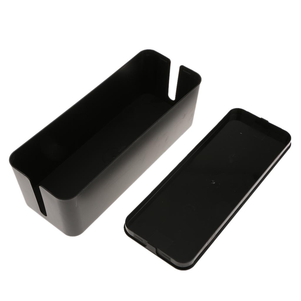 2x Cable Management Box Cable Organizer 16 "Cover Hide Hide Cable Connector Black
