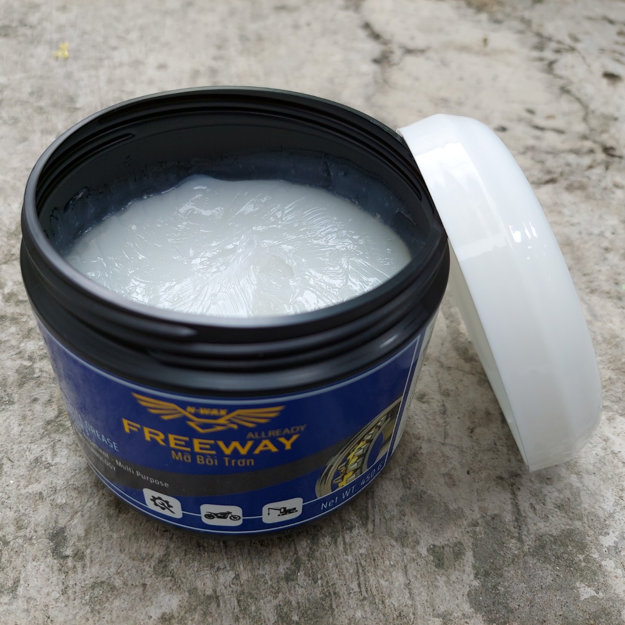 MỠ BÔI TRƠN TRẮNG CHỊU NHIỆT KHÁNG NƯỚC FREEWAY WHITE GREASE NGLI#3 450 GRAM