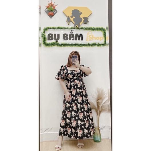 Đầm Cổ vuông vai bèo 60-85kg Bụ Bẫm Shop