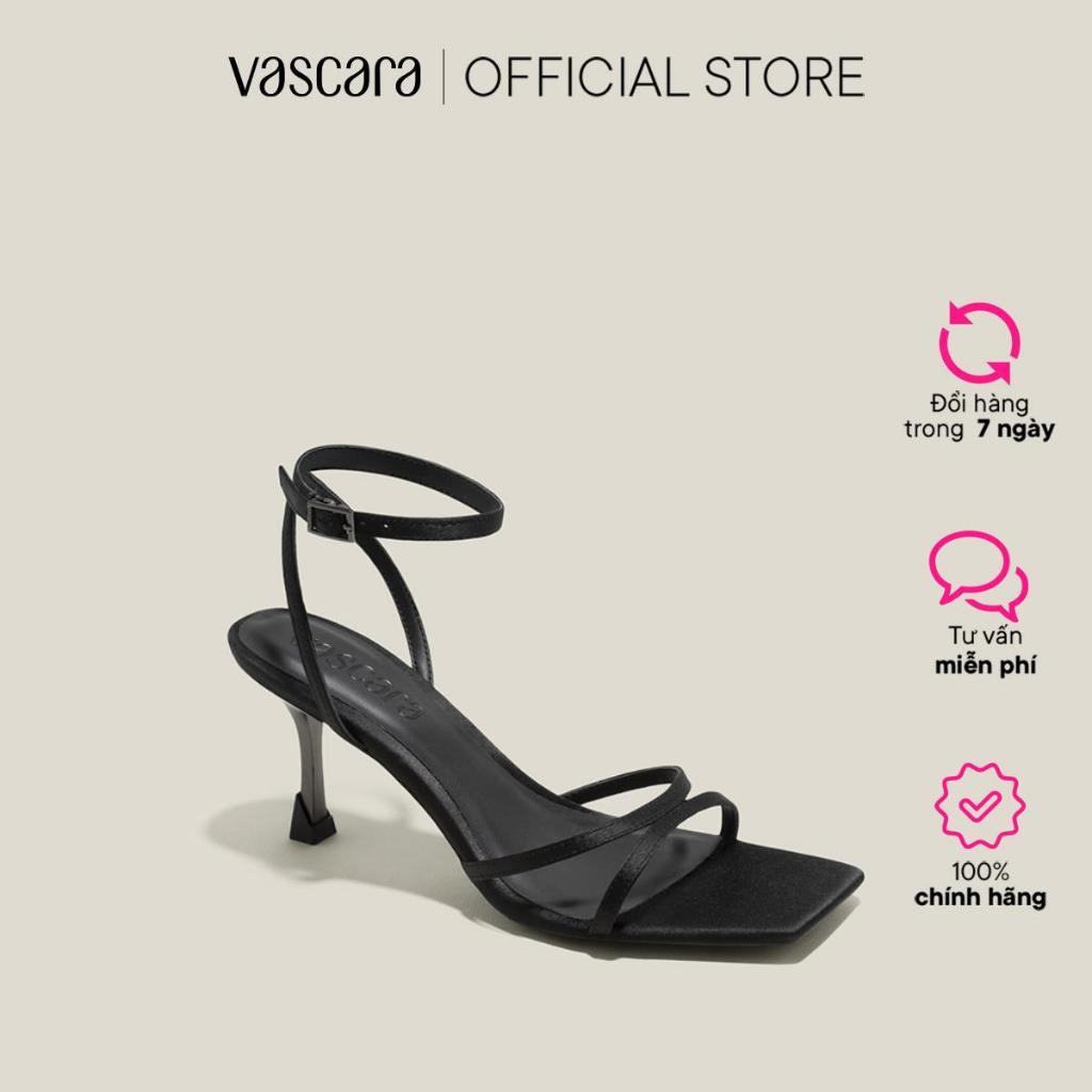 Vascara Sandal Quai Satin Mảnh Nhấn Gót Hiệu Ứng Aluminium - SDN 0764