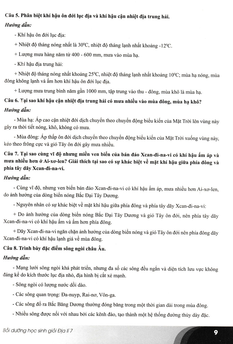 Bồi Dưỡng Học Sinh Giỏi Địa Lí 7 ( Theo Chương Trình GDPT Môn Lịch Sử - Địa Lí Cấp Trung Học Cơ Sở - ND)