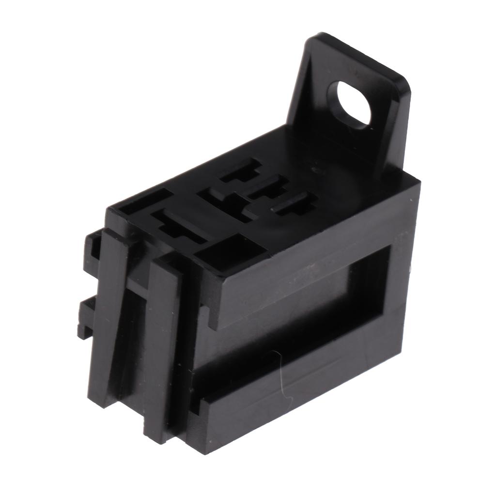 5 Pieces 5Pin 60A PCB Relay Holder Board Mount Socket with Terminals Black
