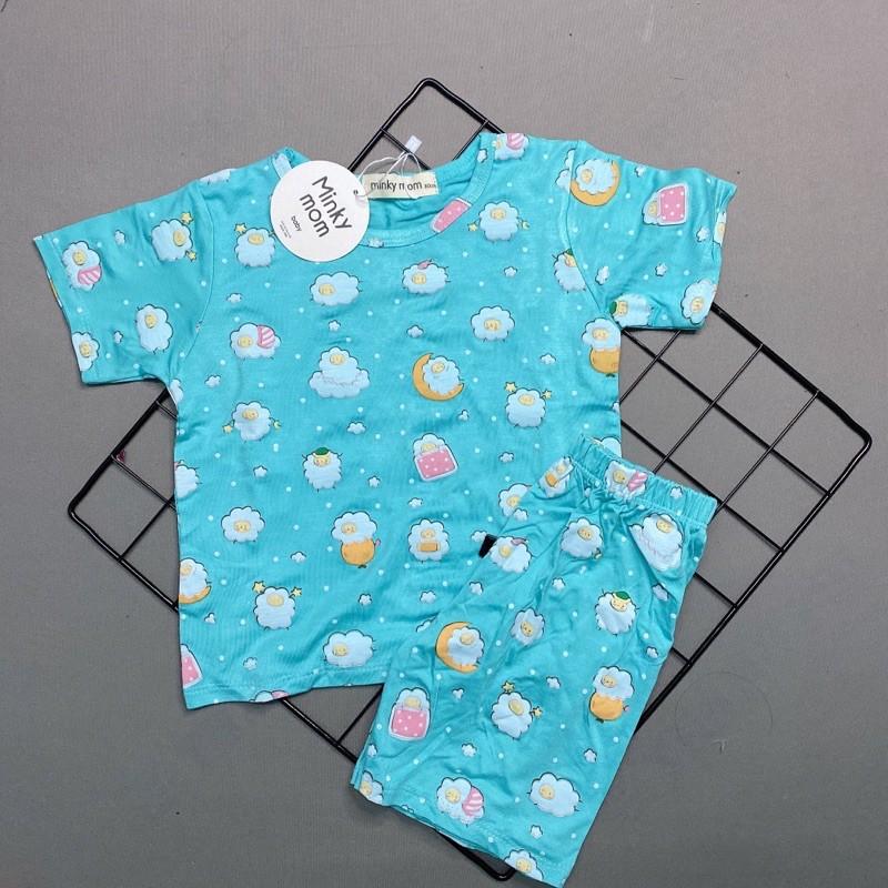 BỘ CỘC TAY SIZE ĐẠI THUN LẠNH HOẠ TIẾT NHÀ- CỪU CHO BÉ TỪ 19 -26kí